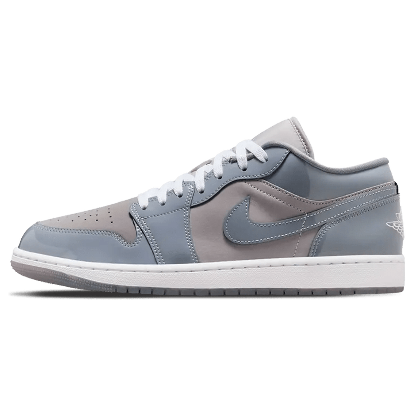 Air Jordan 1 Low SE 'Patent Cool Grey' — UK 3 | EU 35.5 | US 3.5 — Front View