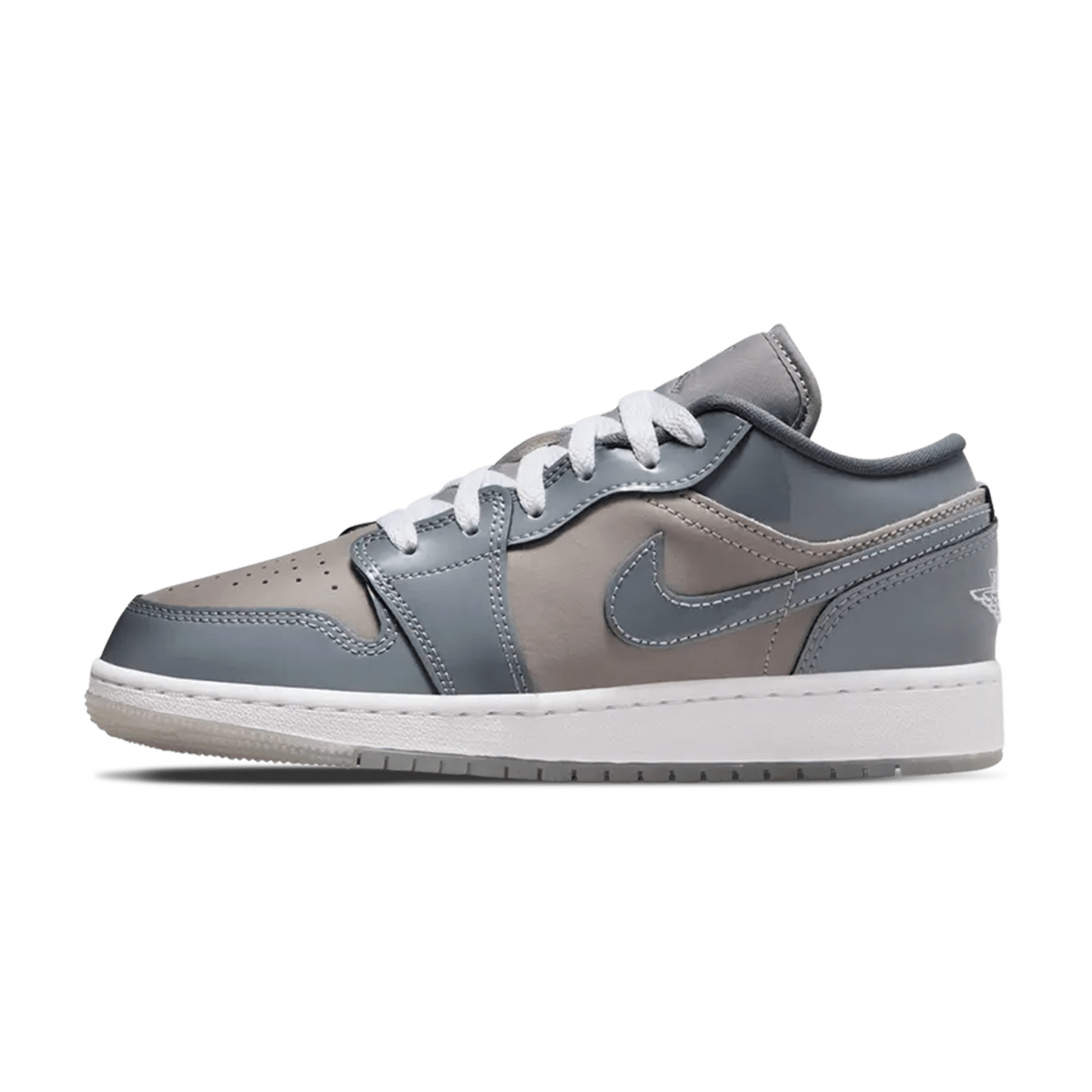 Air Jordan 1 Low GS 'Patent Cool Grey' — UK 13.5 | EU 32 | US 1Y — Front View
