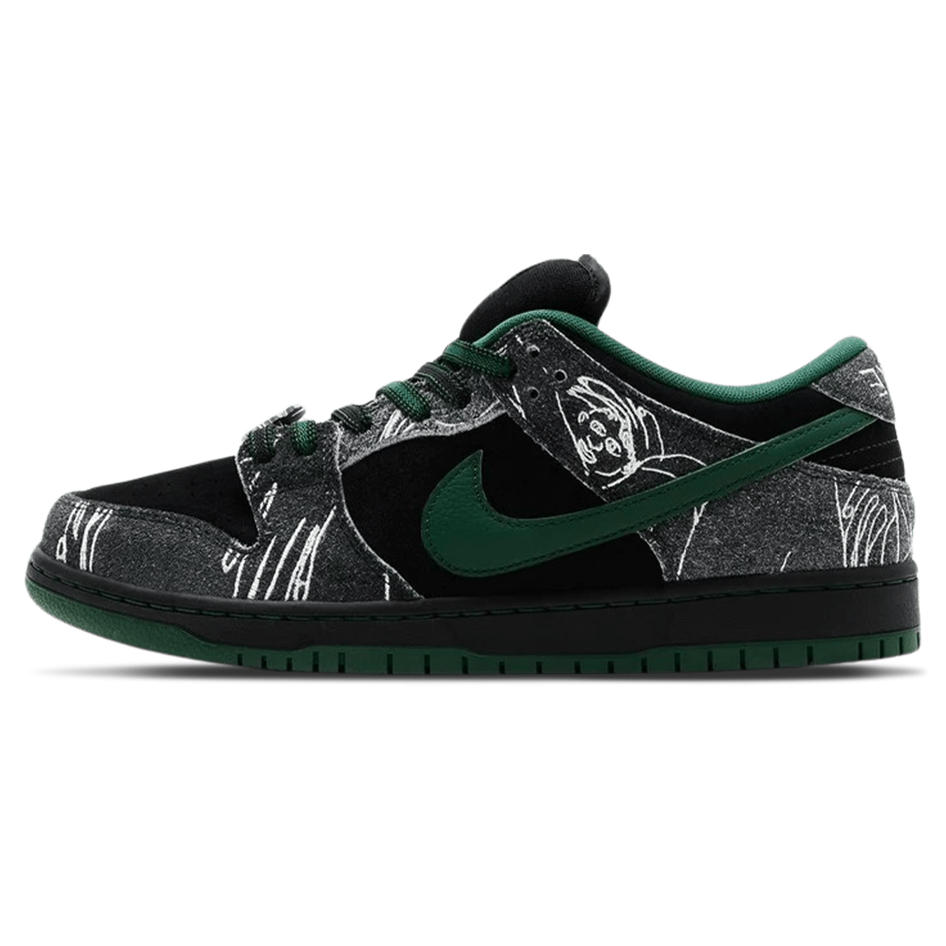 THERE Skateboards x Nike Dunk SB Low 'Ultra Humanized' — UK 3 | EU 35.5 | US 3.5 — Front View