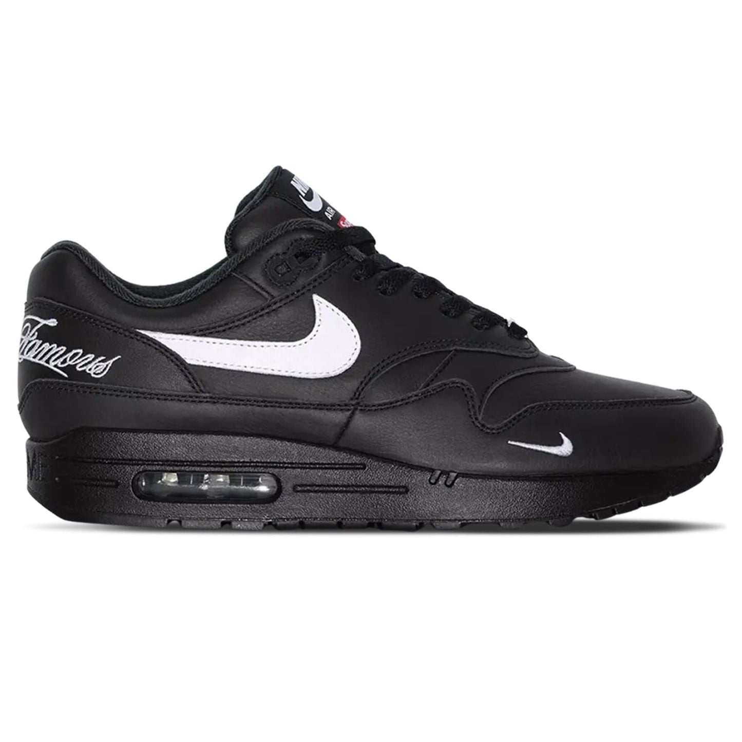 Nike x Supreme Air Max 1 '87 SP 'Black White' — UK 3 | EU 35.5 | US 3.5 — Side View