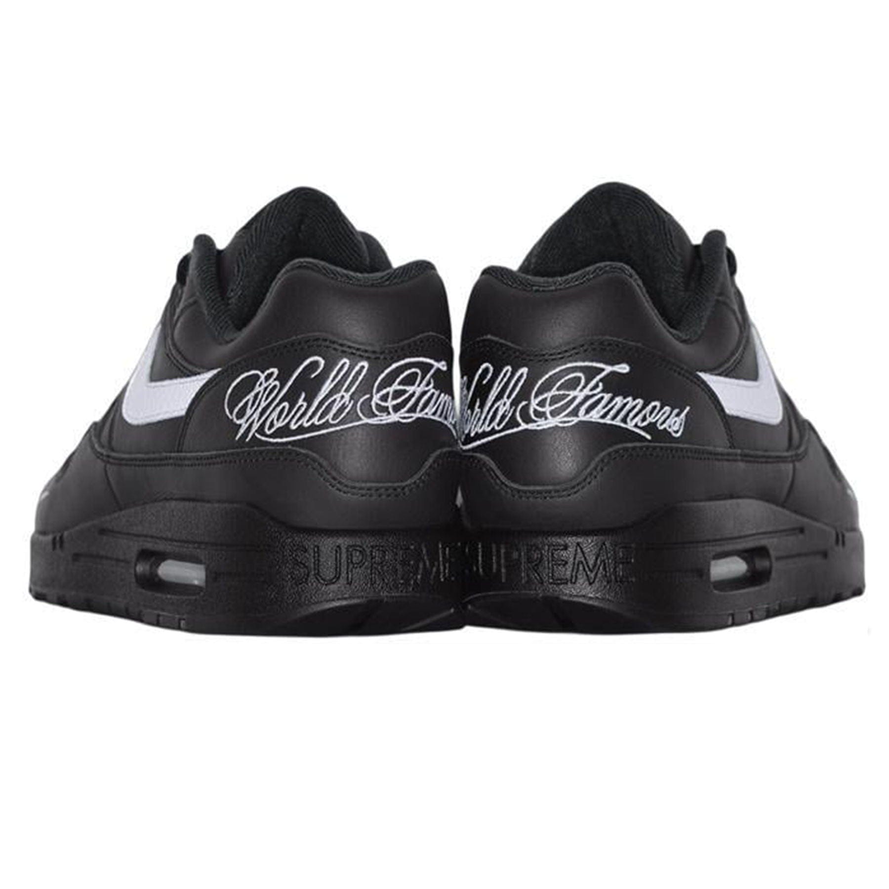 Nike x Supreme Air Max 1 '87 SP 'Black White' — UK 3 | EU 35.5 | US 3.5 — Back View