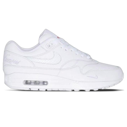Nike x Supreme Air Max 1 '87 SP 'Triple White' — UK 3 | EU 35.5 | US 3.5 — Side View
