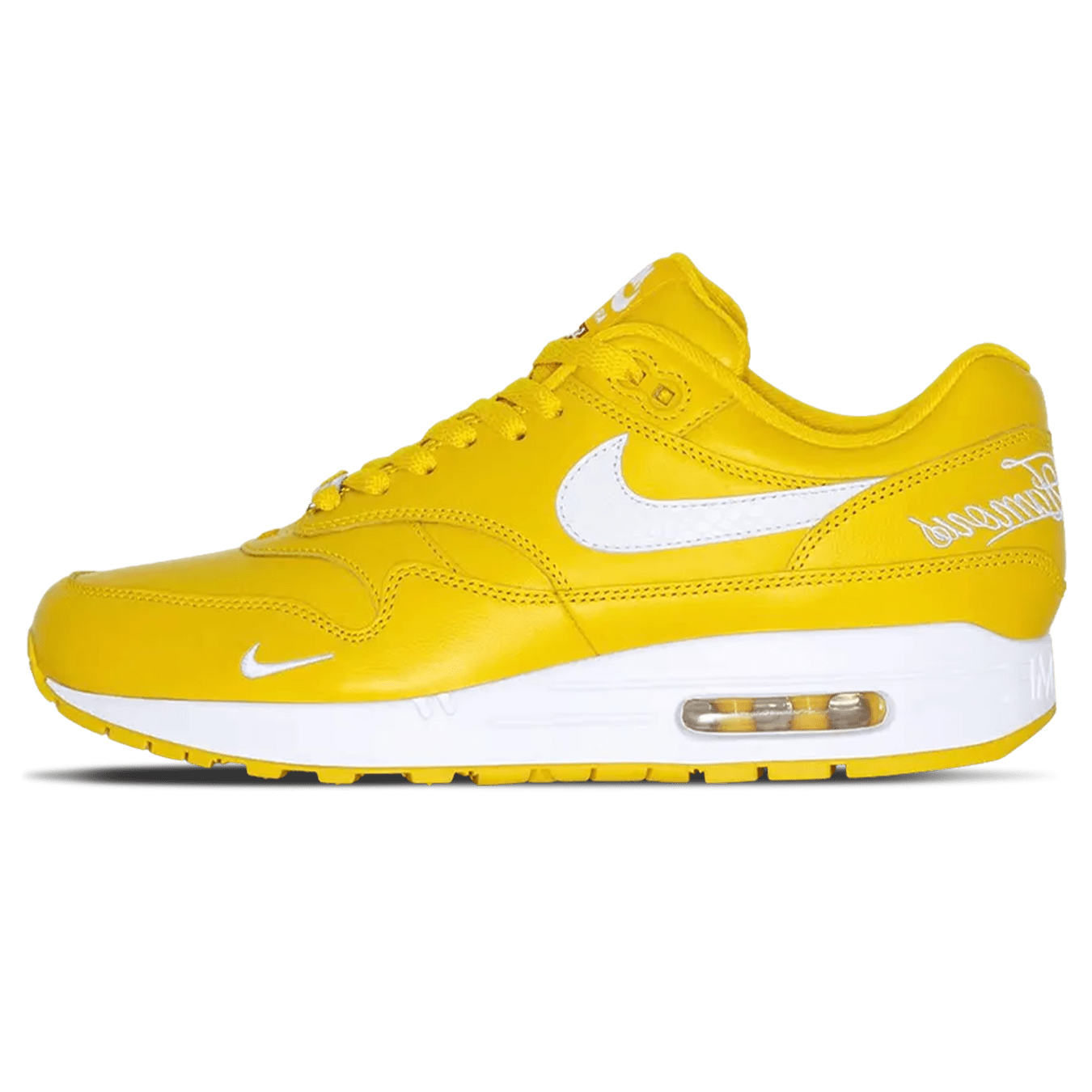 Nike x Supreme Air Max 1 '87 SP 'Speed Yellow' — UK 3 | EU 35.5 | US 3.5 — Front View