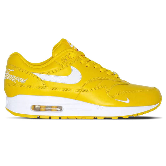 Nike x Supreme Air Max 1 '87 SP 'Speed Yellow' — UK 3 | EU 35.5 | US 3.5 — Side View
