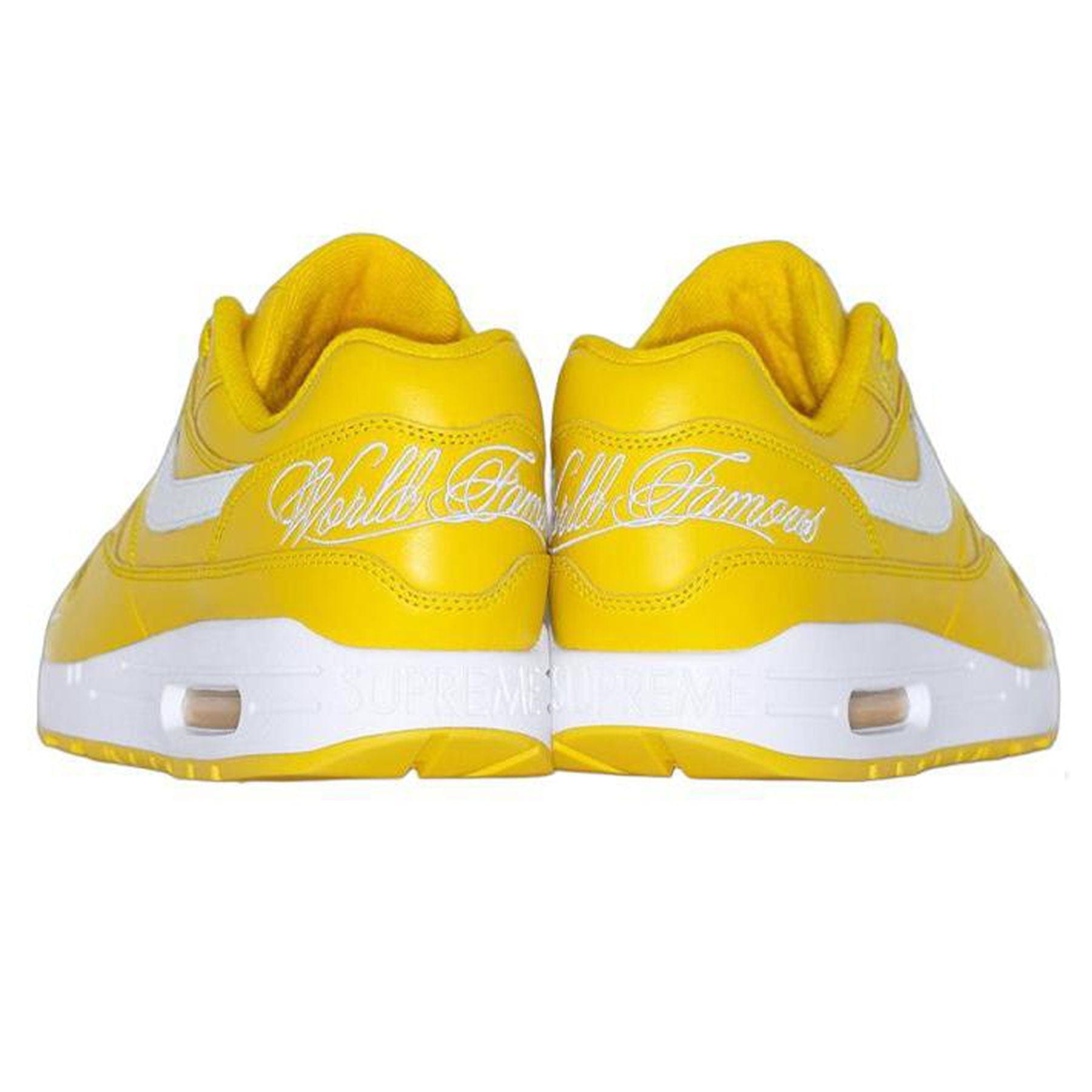 Nike x Supreme Air Max 1 '87 SP 'Speed Yellow' — UK 3 | EU 35.5 | US 3.5 — Back View