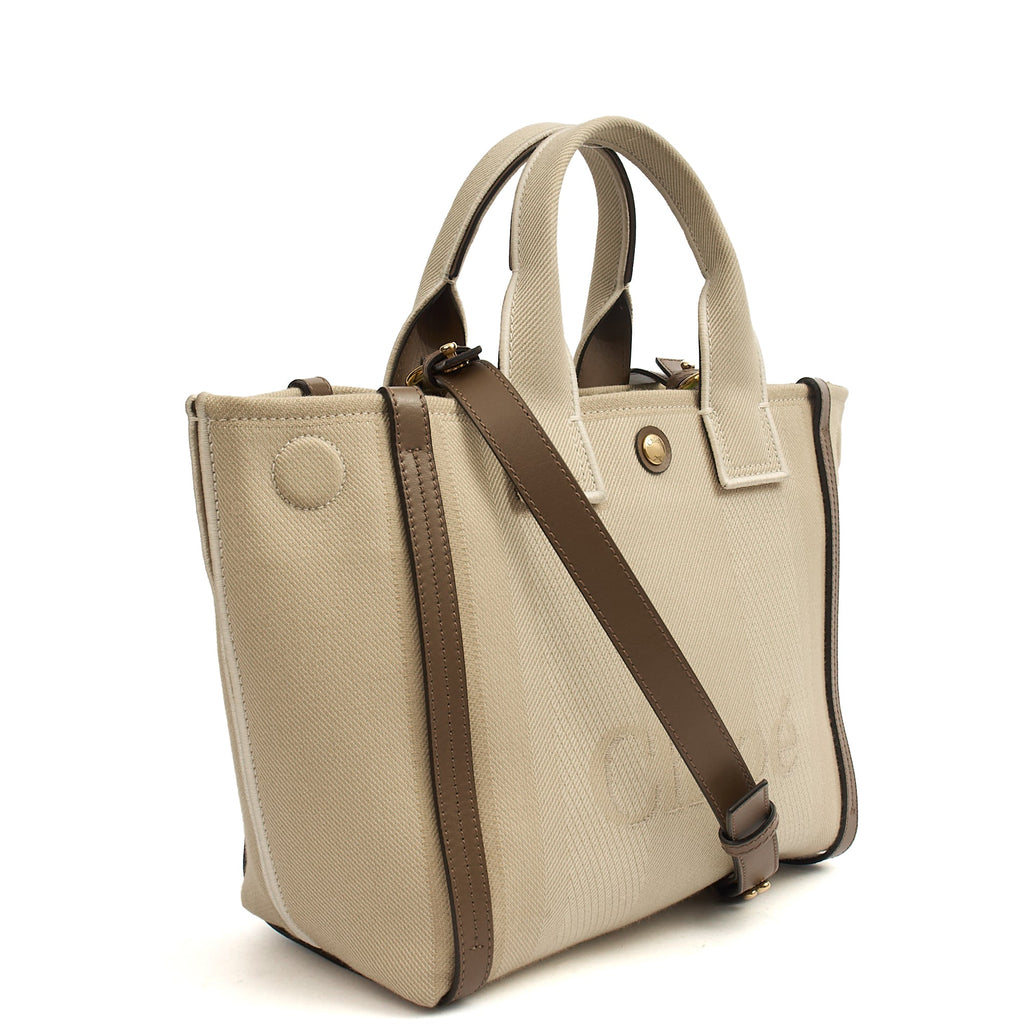 Chloe Tote Carry Small Tote in Neutral, Canvas — Alternate View 9
