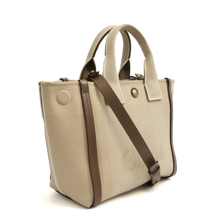 Chloe Tote Carry Small Tote in Neutral, Canvas — Alternate View 9