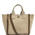 Chloe Tote Carry Small Tote in Neutral, Canvas — Front View