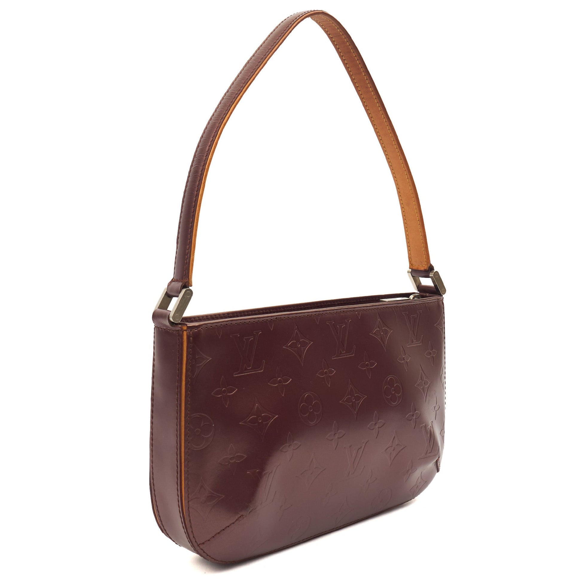 Louis Vuitton Shoulder Bag Fowler in Purple, Miroir Vernis — Back View