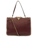 Valentino Tote Rockstud Tote Small in Red, Leather — Front View
