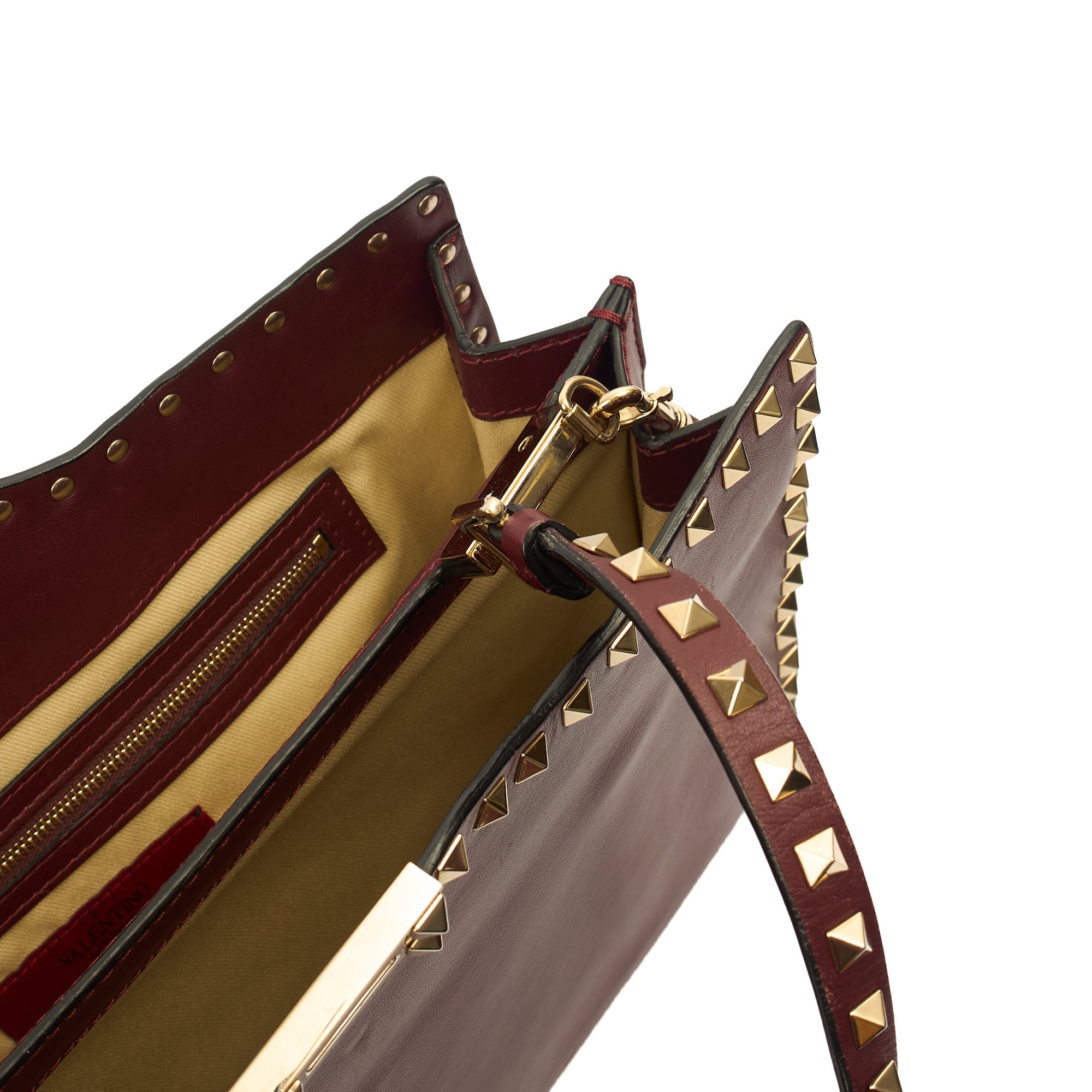 Valentino Tote Rockstud Tote Small in Red, Leather — Alternate View 11
