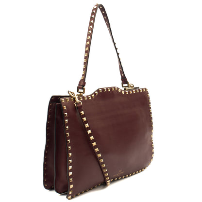 Valentino Tote Rockstud Tote Small in Red, Leather — Alternate View 8