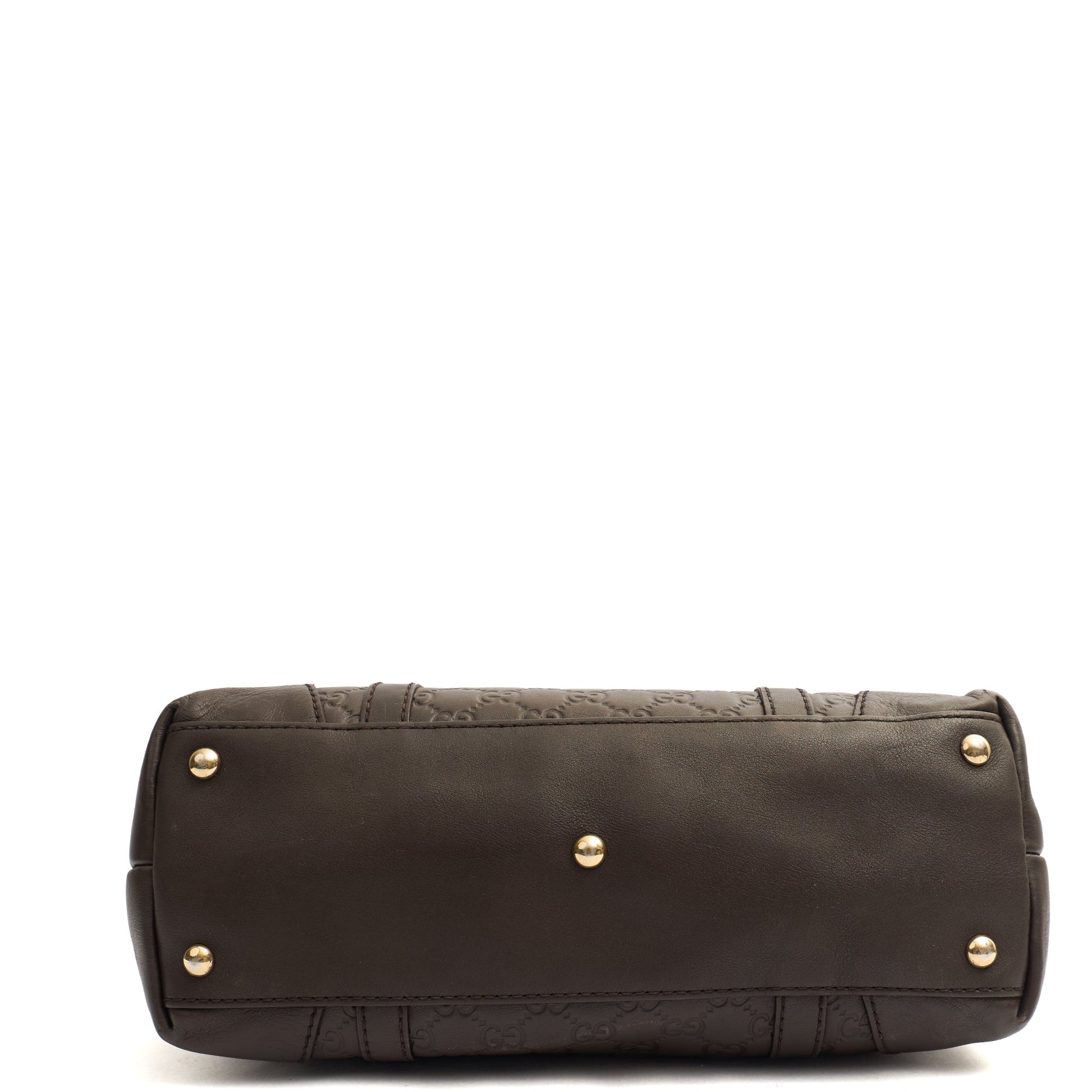 Gucci Tote Lovely Heart GG Interlocking Tote in Brown, Guccissima — Detail View