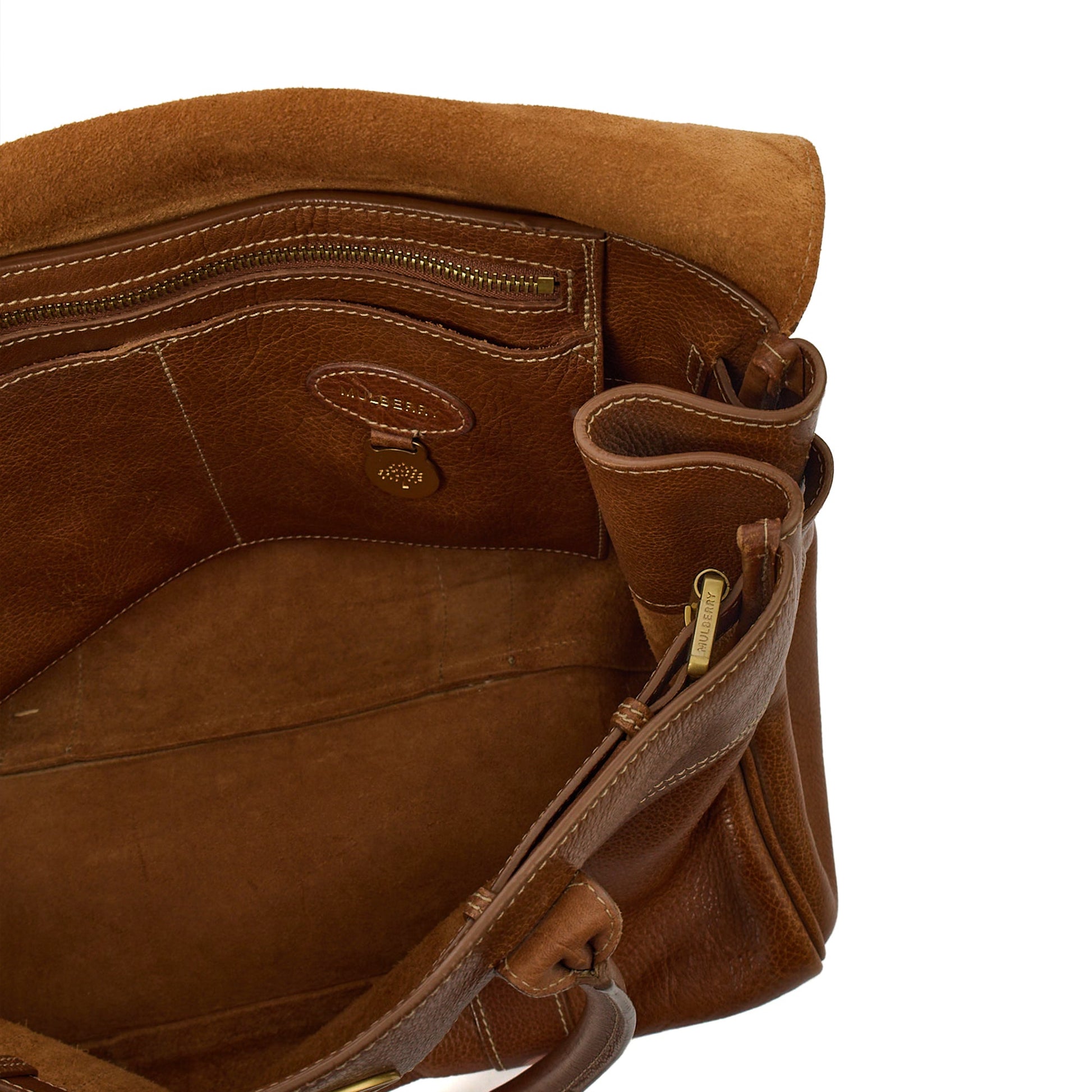 Mulberry Top Handle Bayswater Heritage in Brown, Calfskin Leather — Lifestyle View