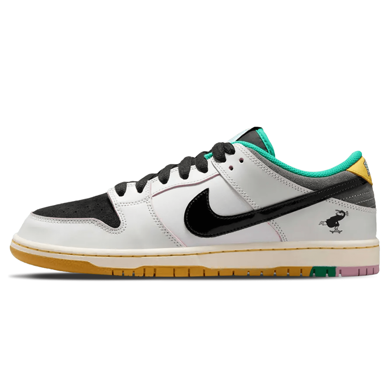 CSEF x Nike Dunk Low SB 'White Clear Emerald' — UK 3 | EU 35.5 | US 3.5 — Front View
