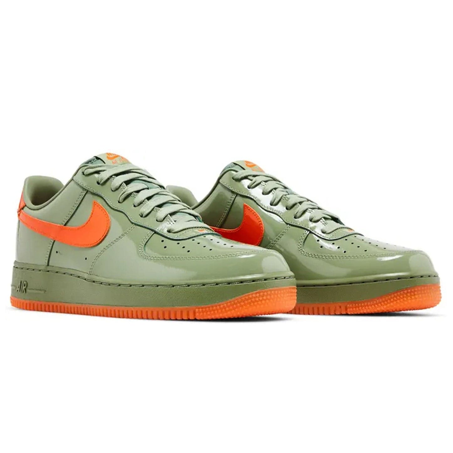 Nike Air Force 1 Low '07 Premium 'Oil Green Safety Orange' — UK 3 | EU 35.5 | US 3.5 — Back View