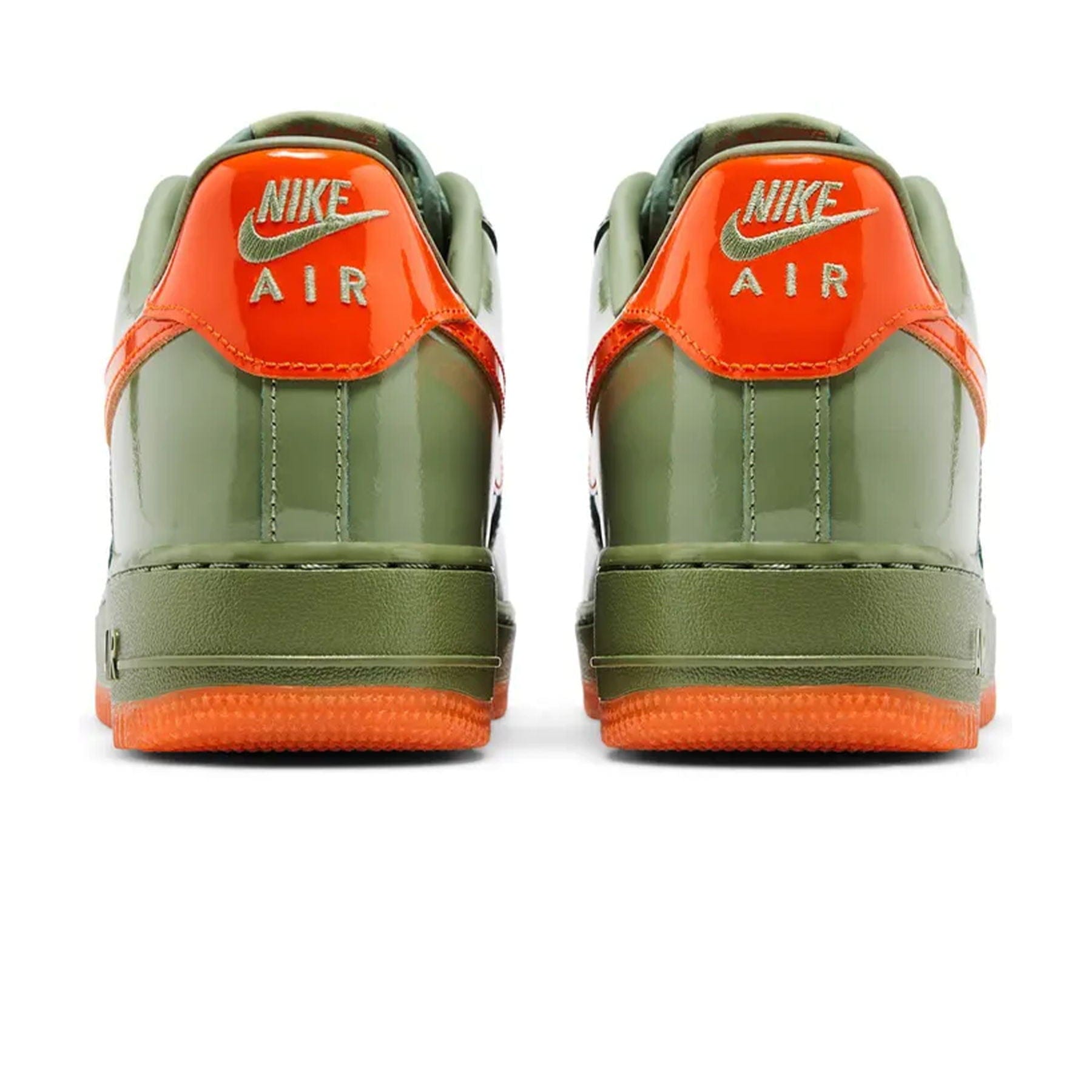 Nike Air Force 1 Low '07 Premium 'Oil Green Safety Orange' — UK 3 | EU 35.5 | US 3.5 — Top View
