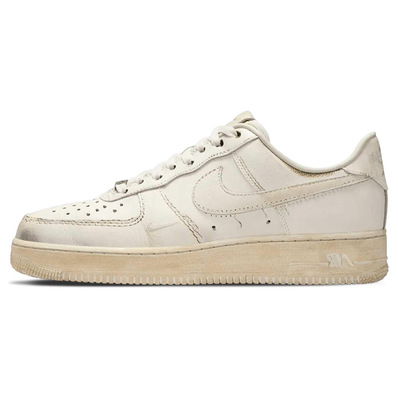 Nike Air Force 1 Low 'Smoke and Mirrors Pack - Dirty Triple White' — UK 3 | EU 35.5 | US 3.5 — Front View