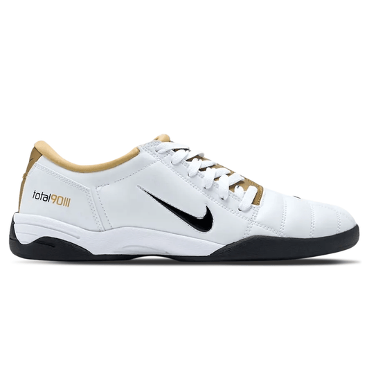 Nike Total 90 3 SP 'White Metallic Gold' — UK 3 | EU 35.5 | US 3.5 — Side View