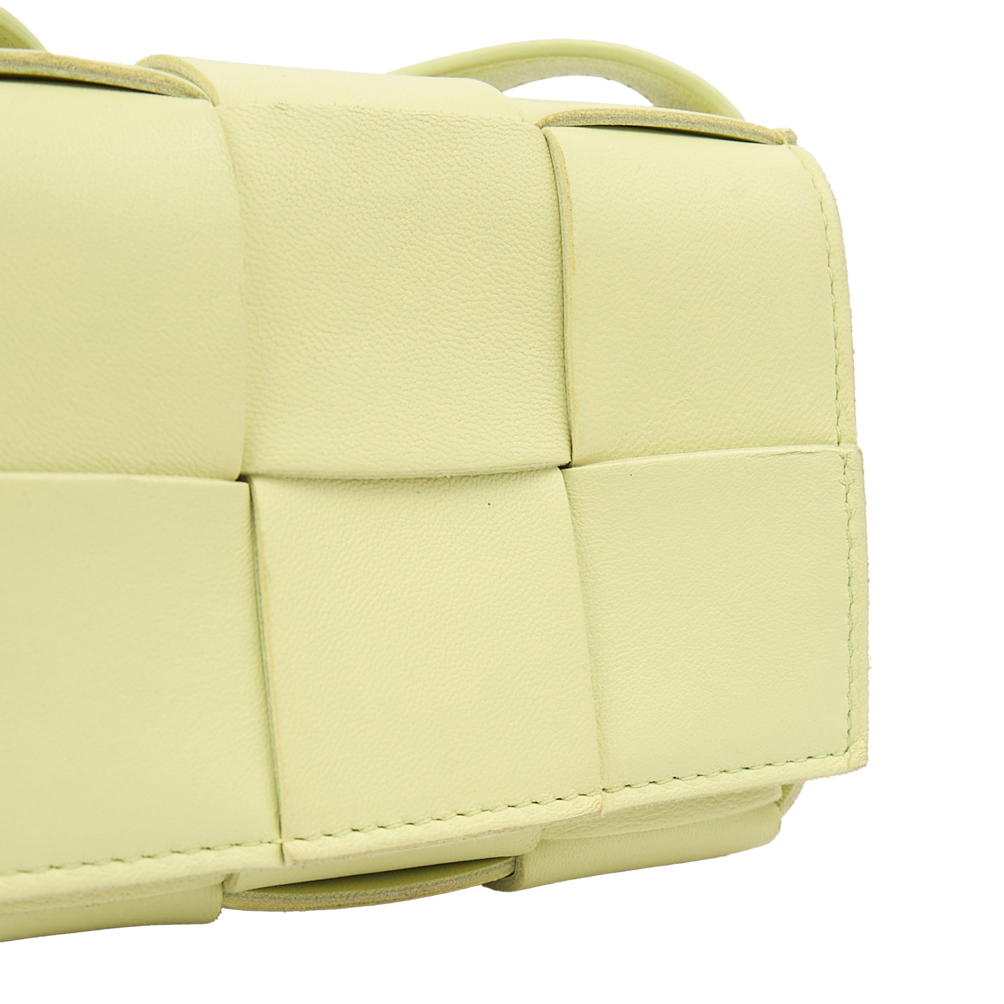 Bottega Veneta Cross Body Cassette - Mini in Green, Intrecciato Nappa — Lifestyle View