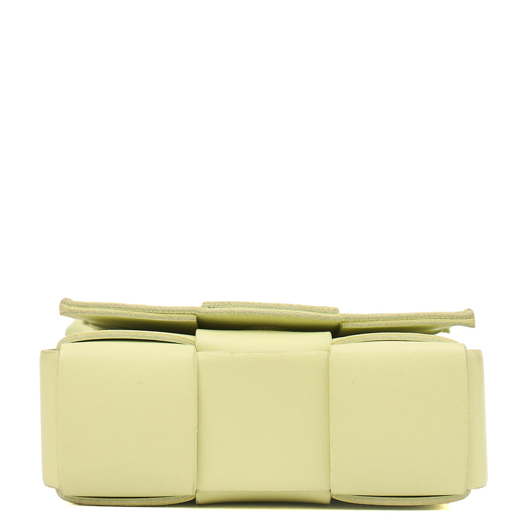 Bottega Veneta Cross Body Cassette - Mini in Green, Intrecciato Nappa — Top View