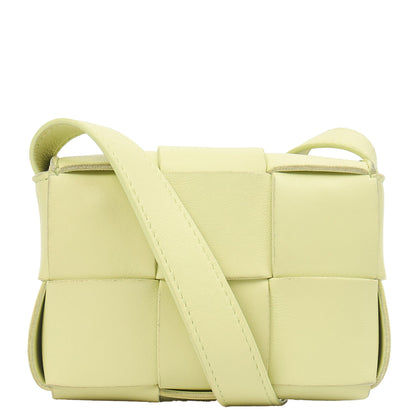 Bottega Veneta Cross Body Cassette - Mini in Green, Intrecciato Nappa — Front View