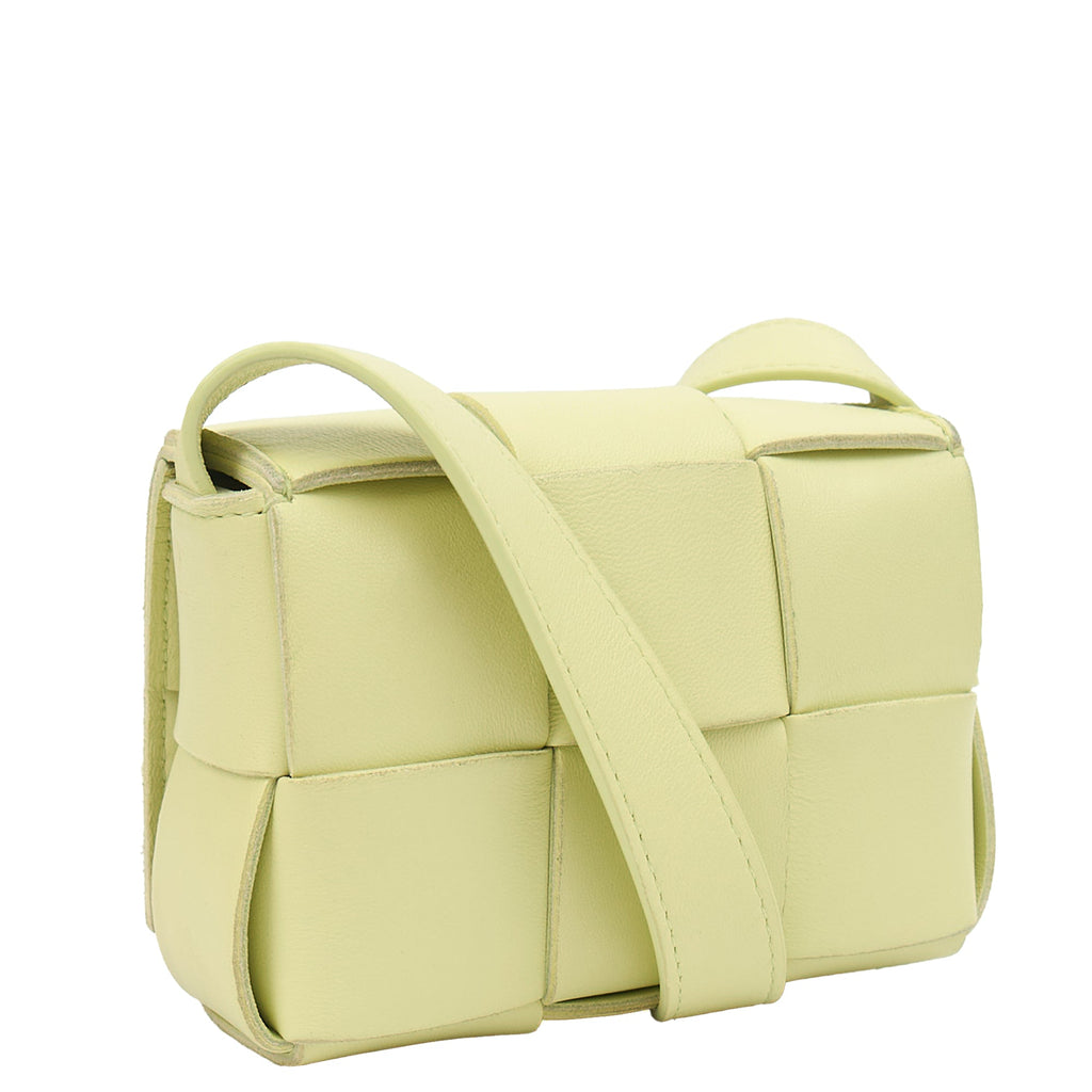 Bottega Veneta Cross Body Cassette - Mini in Green, Intrecciato Nappa — Side View