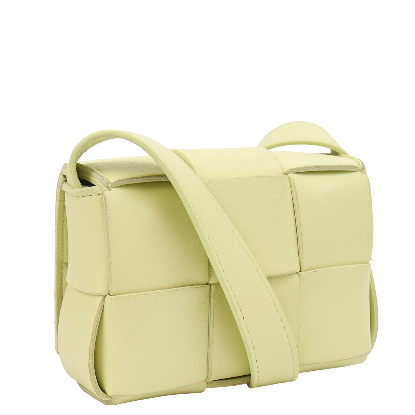 Bottega Veneta Cross Body Cassette - Mini in Green, Intrecciato Nappa — Side View