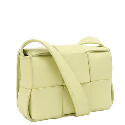 Bottega Veneta Cross Body Cassette - Mini in Green, Intrecciato Nappa — Side View
