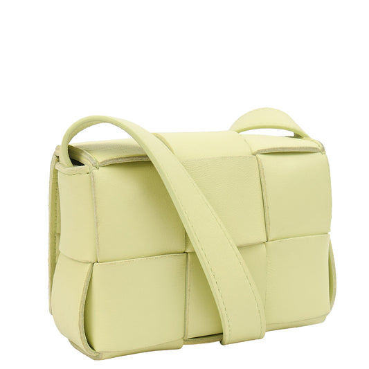Bottega Veneta Cross Body Cassette - Mini in Green, Intrecciato Nappa — Side View