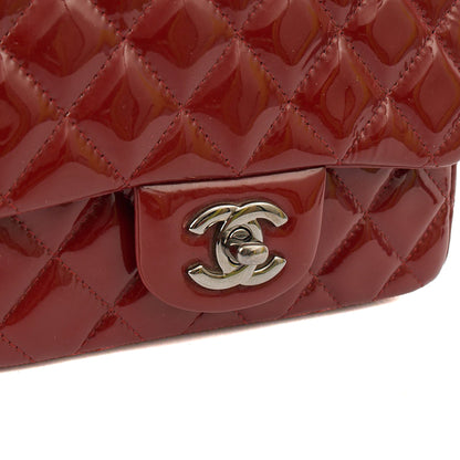 Chanel Cross Body Classic - Mini (Square) in Red, Patent Leather — Side View
