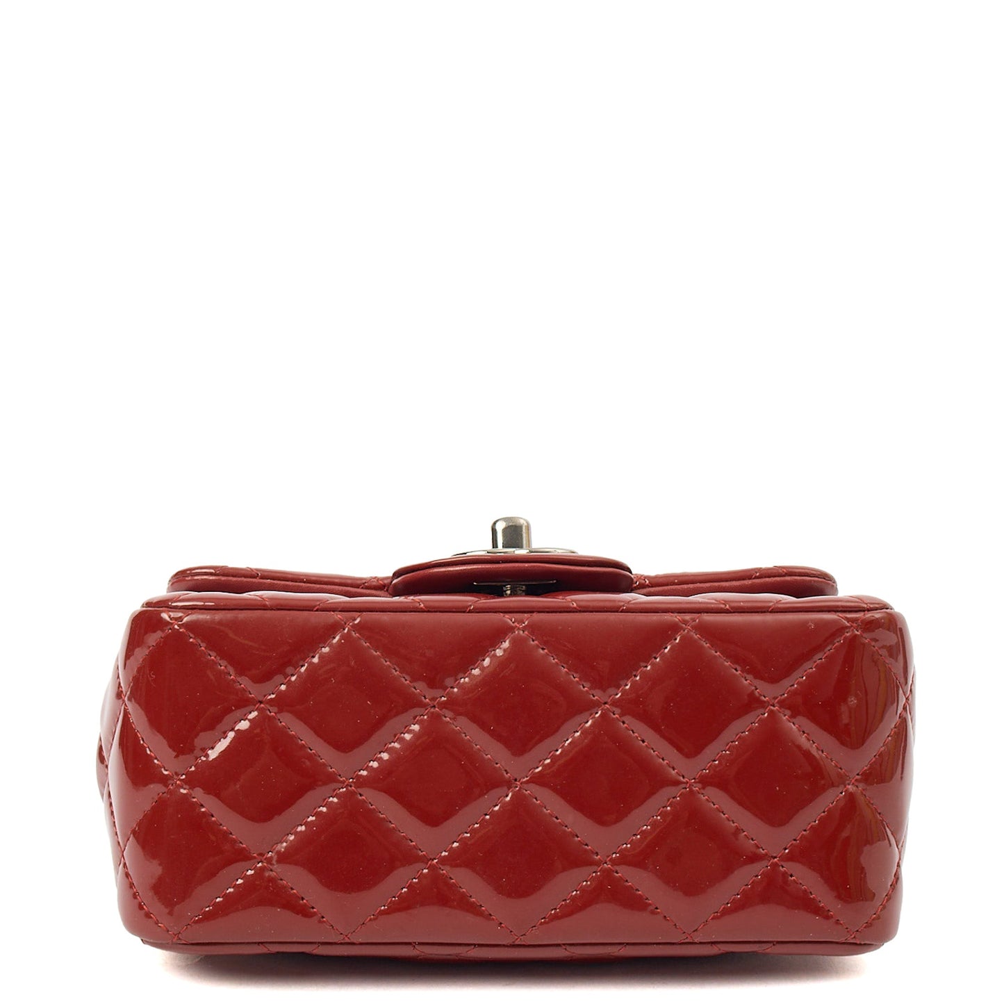 Chanel Cross Body Classic - Mini (Square) in Red, Patent Leather — Detail View