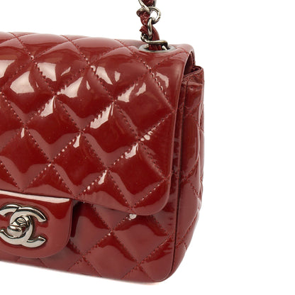 Chanel Cross Body Classic - Mini (Square) in Red, Patent Leather — Lifestyle View