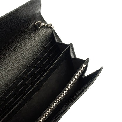 Gucci Cross Body Dionysus Chain Wallet in Black, Leather — Detail View