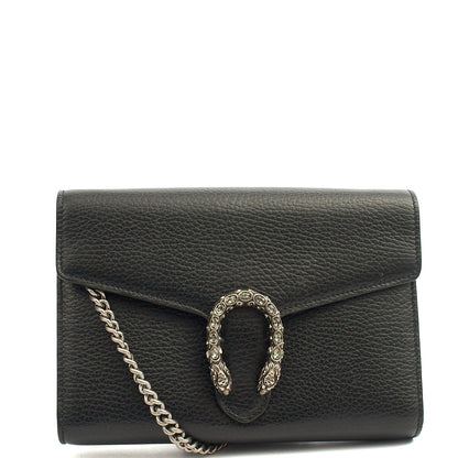 Gucci Cross Body Dionysus Chain Wallet in Black, Leather — Front View