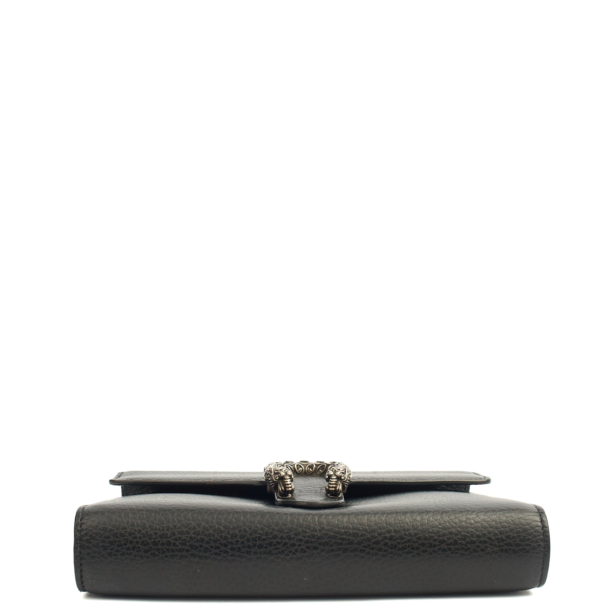 Gucci Cross Body Dionysus Chain Wallet in Black, Leather — Top View