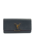 Louis Vuitton Wallet Capucines Wallet  in Navy, Calfskin Leather — Front View