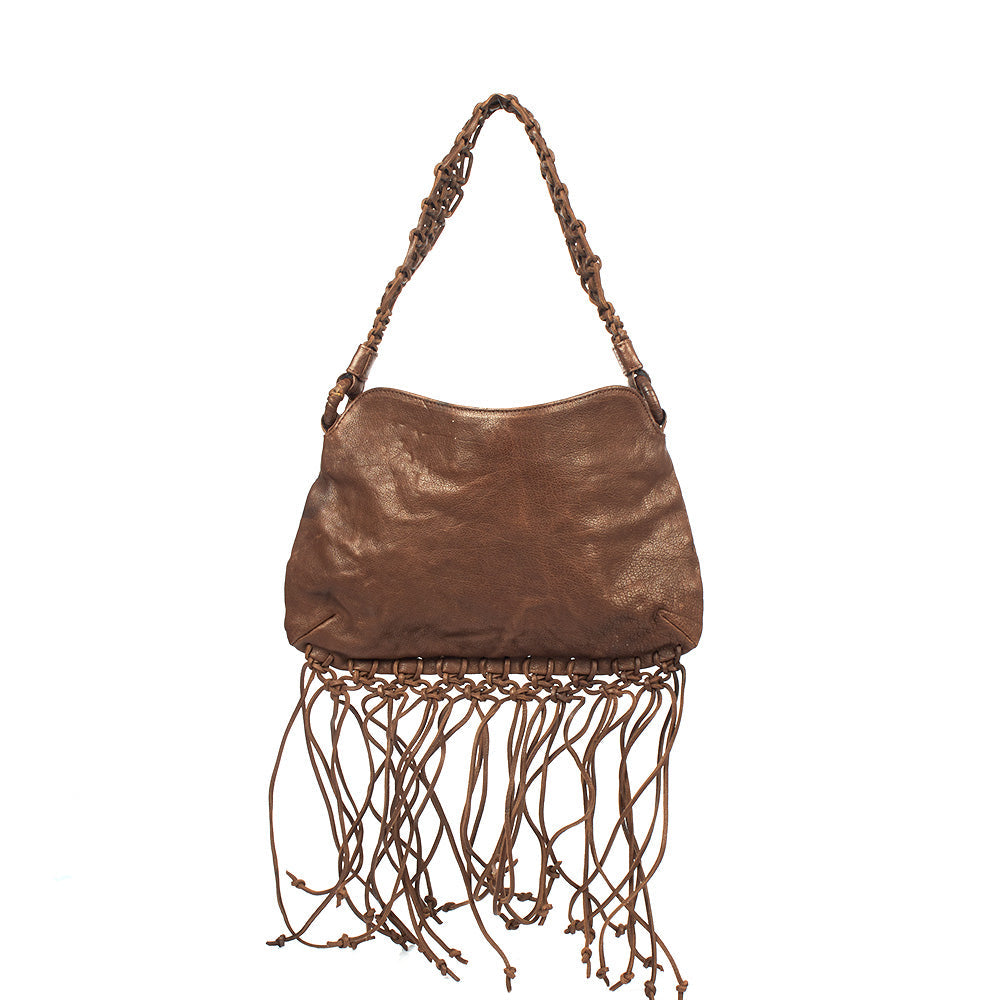 Valentino Shoulder Bag Shoulder Bag in Brown, Calfskin — Back View