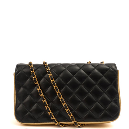 Chanel Cross Body Timeless Shoulder Bag in Black, Calfskin Leather — Back View