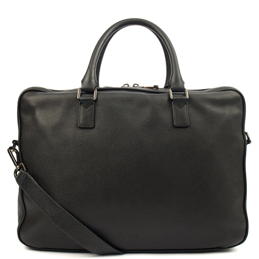 Mulberry Top Handle Briefcase in Black, Leather — Front View