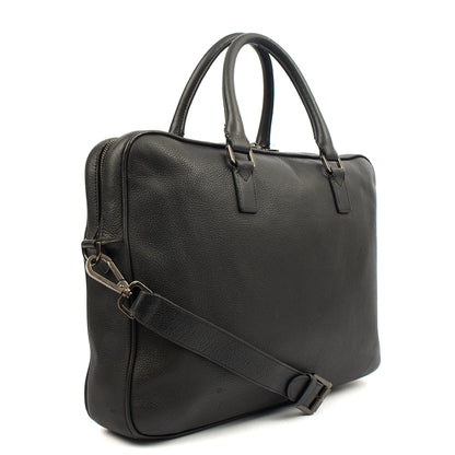 Mulberry Top Handle Briefcase in Black, Leather — Back View