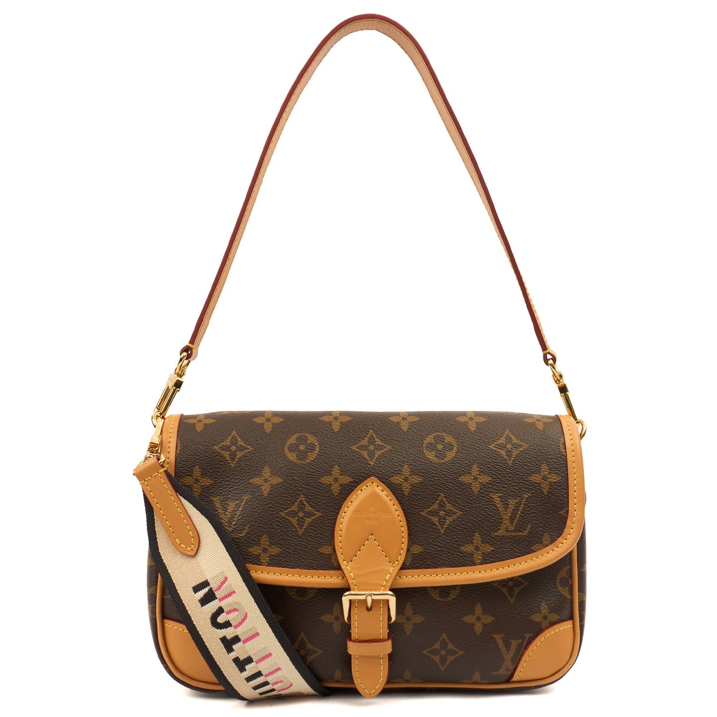 Louis Vuitton Cross Body Diane Satchel in Monogram, Canvas — Front View