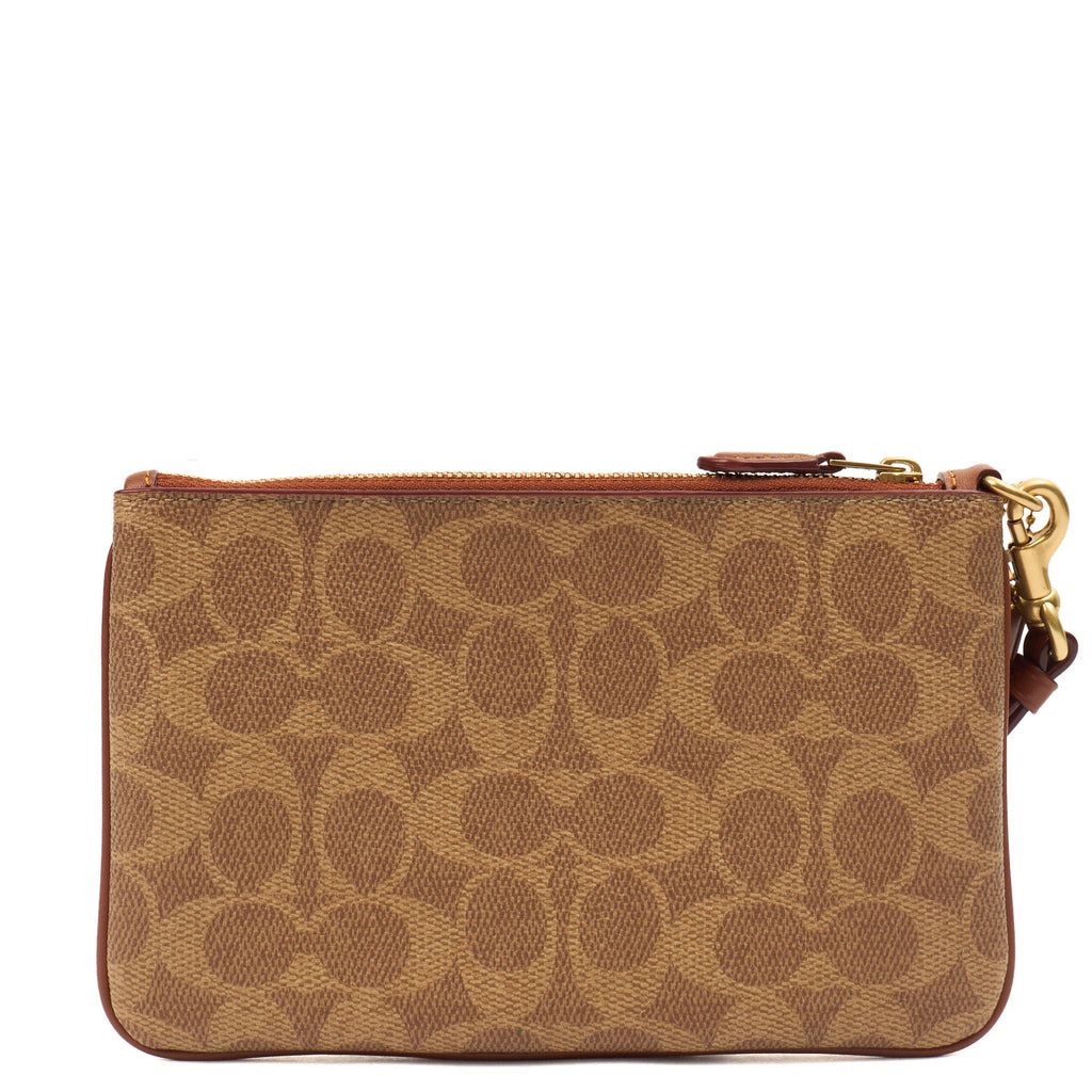 Coach Clutch Bow Wristlet in Brown, Leather — Top View