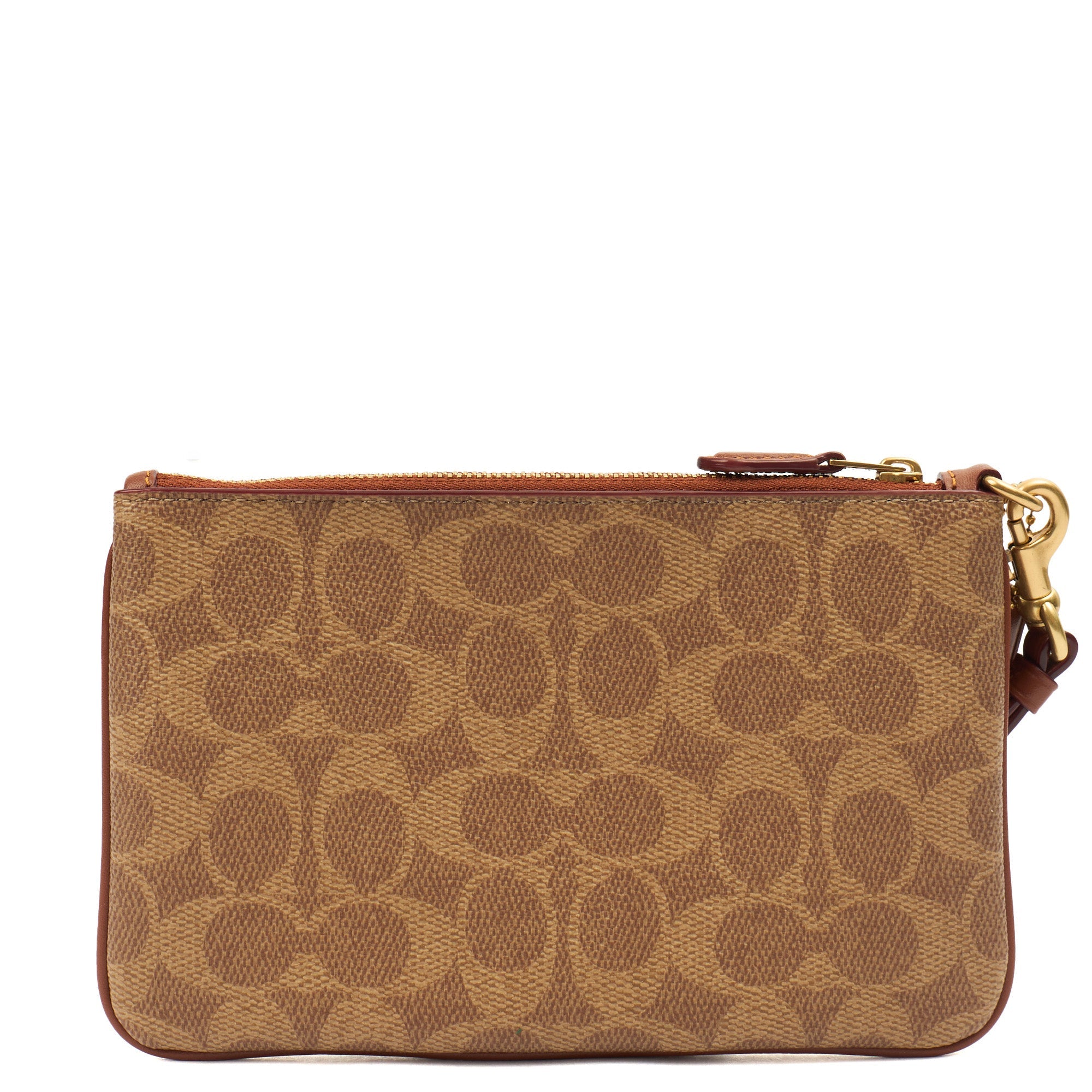 Coach Clutch Bow Wristlet in Brown, Leather — Top View