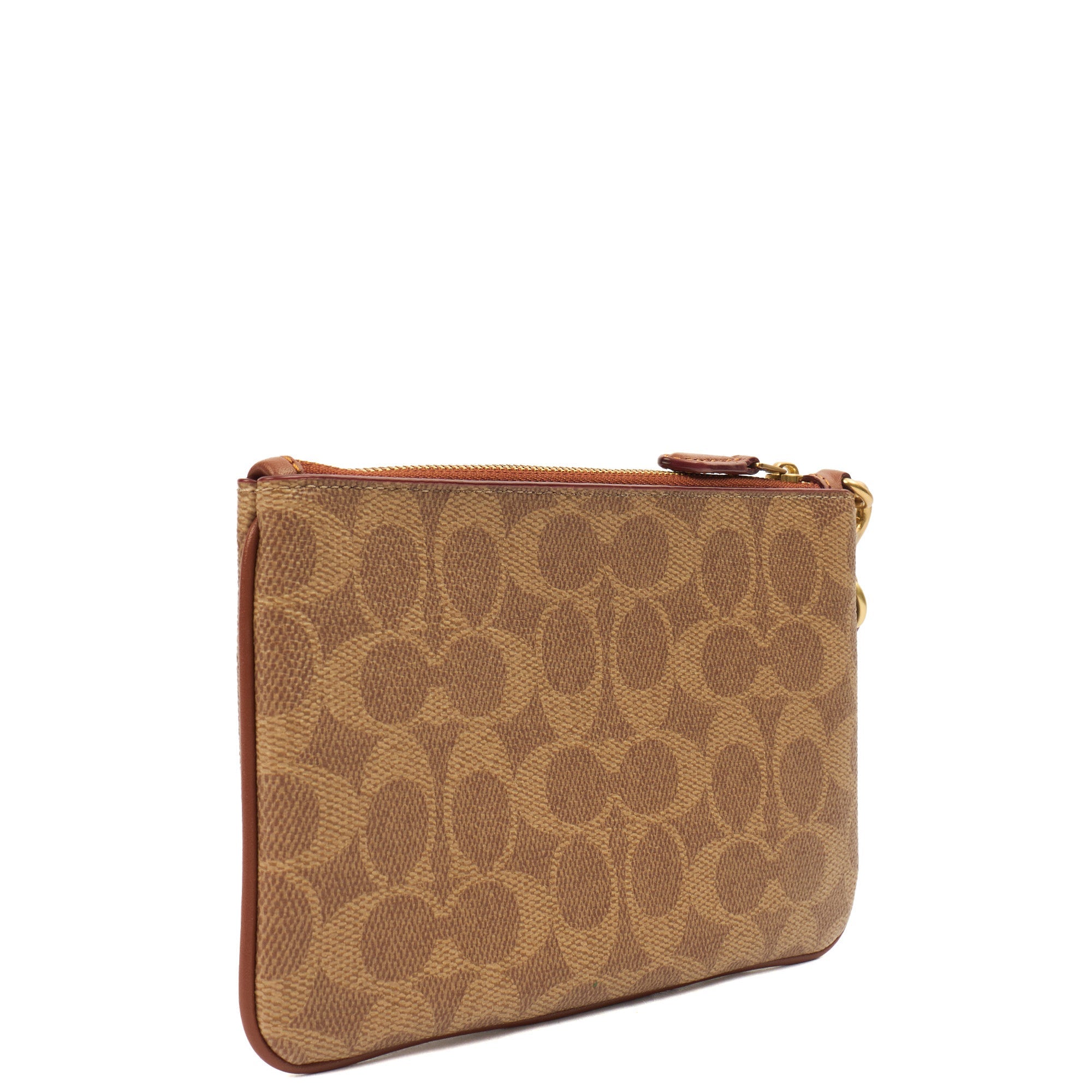 Coach Clutch Bow Wristlet in Brown, Leather — Back View