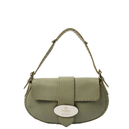 Fendi Shoulder Bag Selleria  in Blue, Leather — Front View