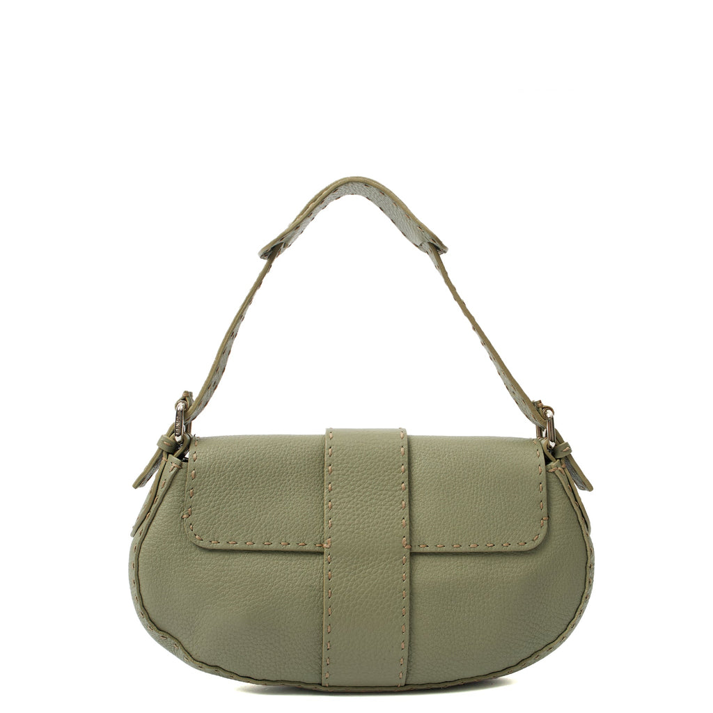 Fendi Shoulder Bag Selleria  in Blue, Leather — Back View