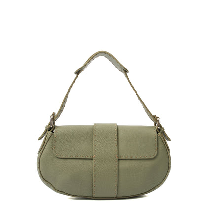 Fendi Shoulder Bag Selleria  in Blue, Leather — Back View