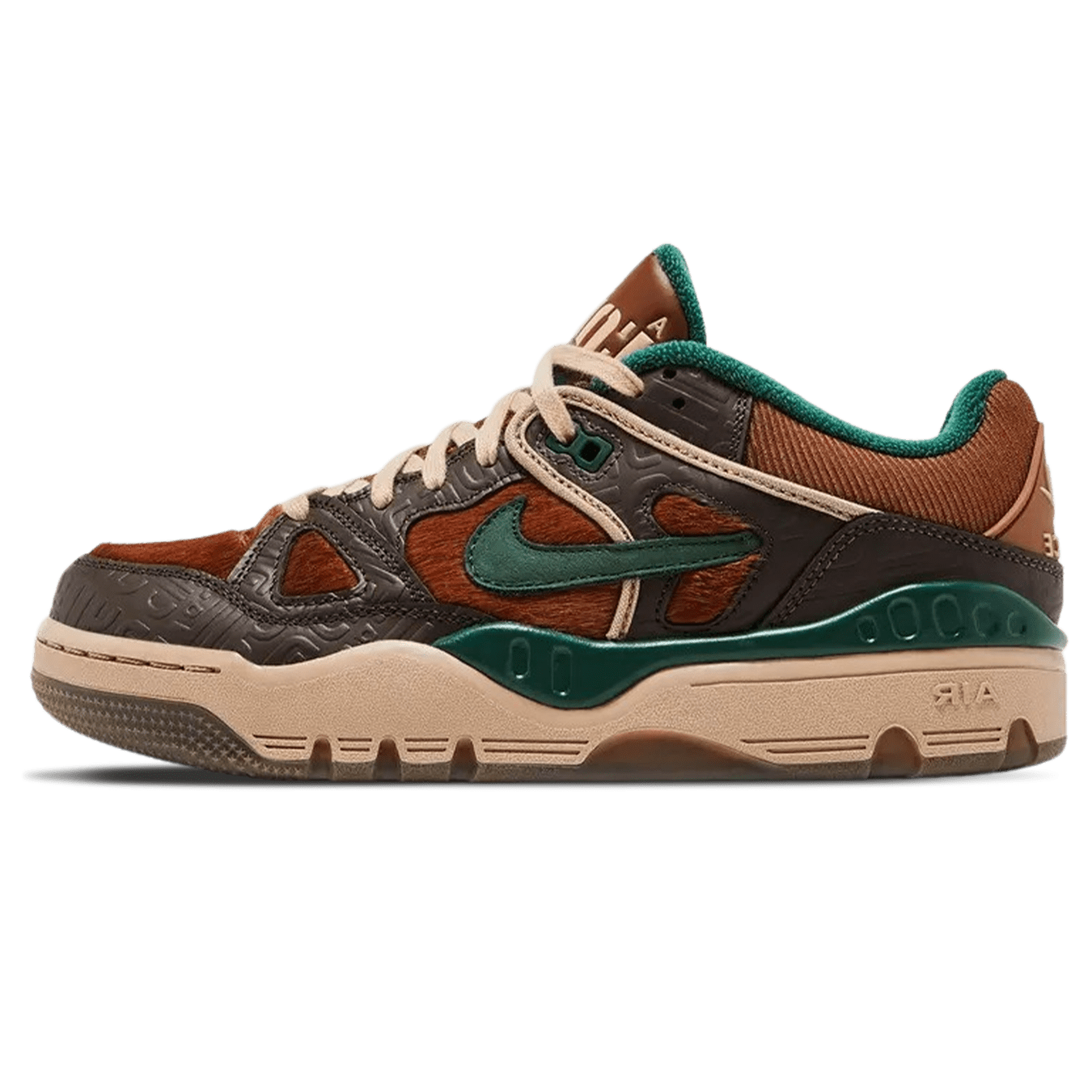 Nigo x Nike Air Force 3 Low 'Baroque Brown Fir' — UK 3 | EU 35.5 | US 3.5 — Front View