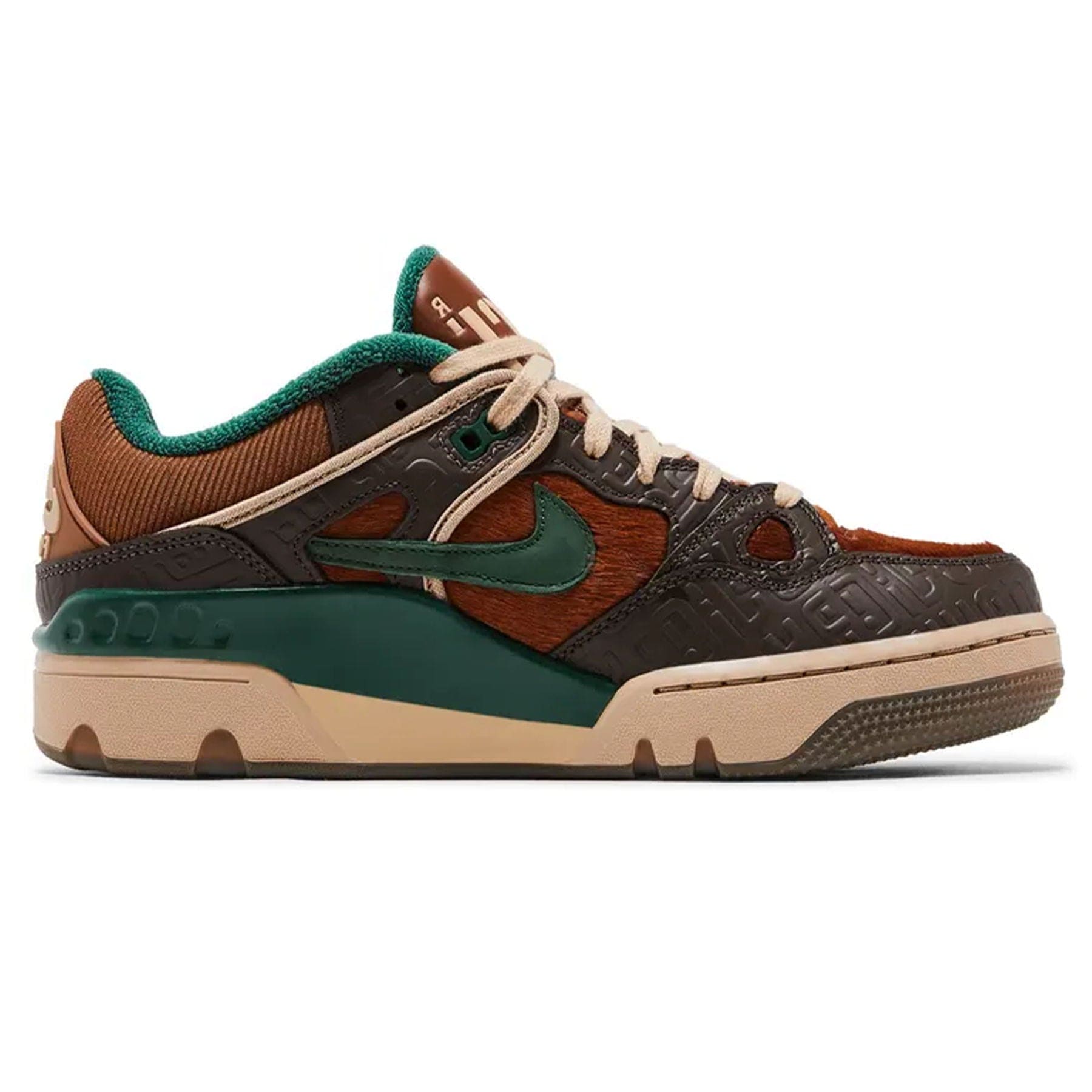 Nigo x Nike Air Force 3 Low 'Baroque Brown Fir' — UK 3 | EU 35.5 | US 3.5 — Side View